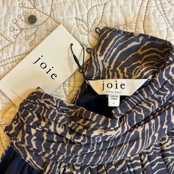 Joie Blue and Tan Patterned Halter Blouse - Picture 4 of 4